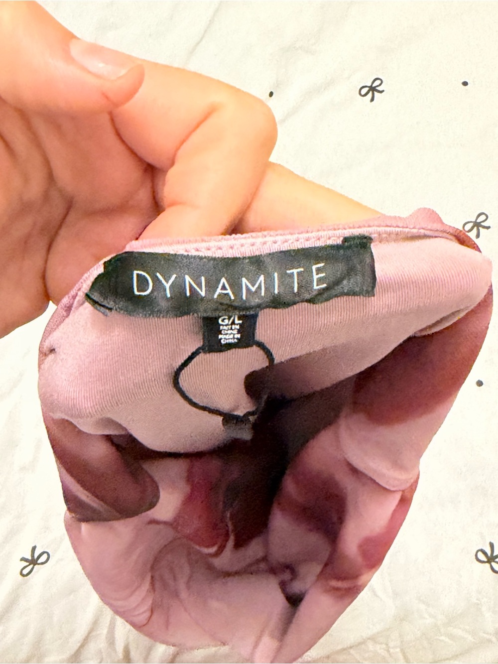 Dynamite Mauve Rose-Print Cowl Neck Mini Dress - Picture 4 of 4